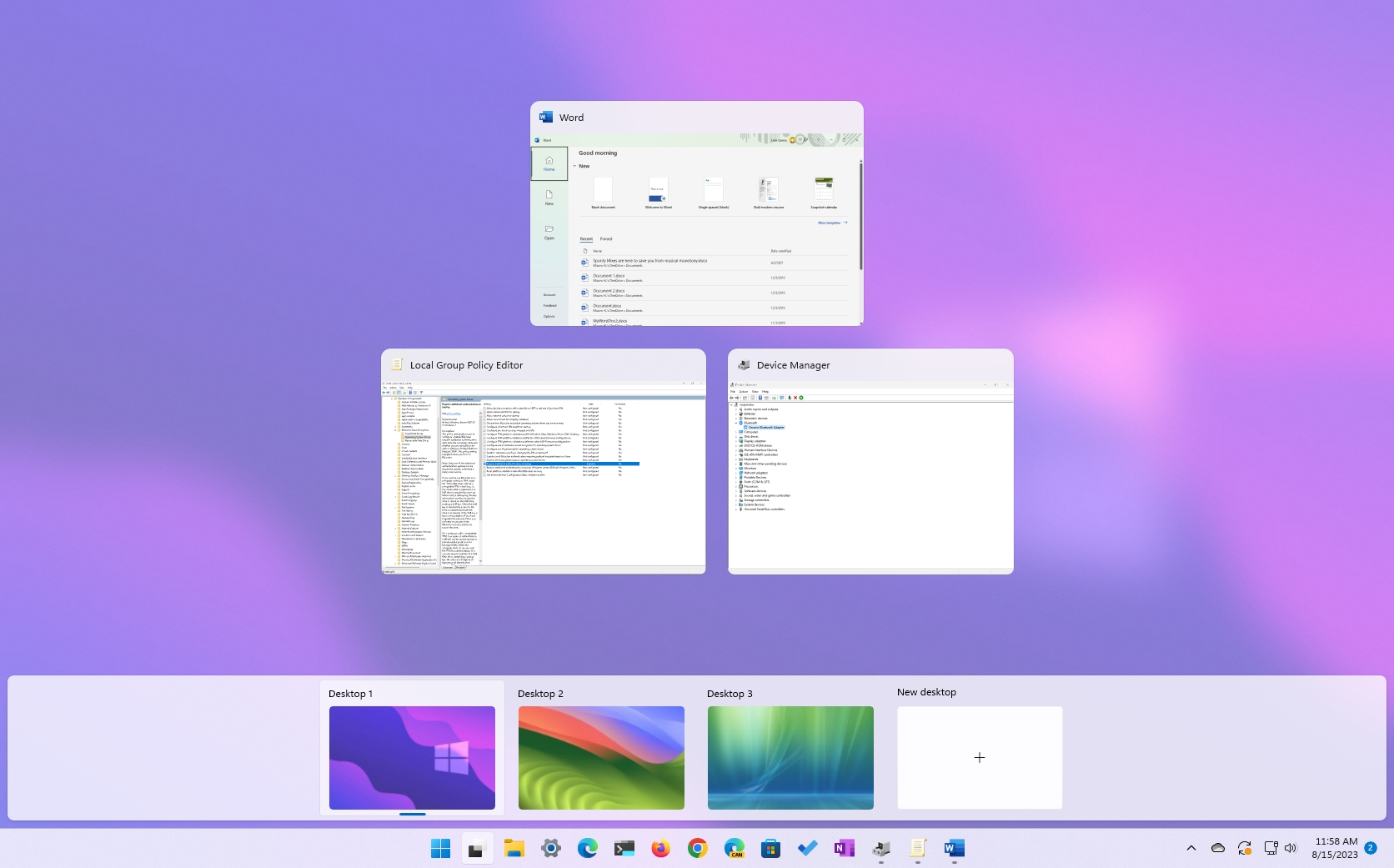 how to switch desktops windows 11
